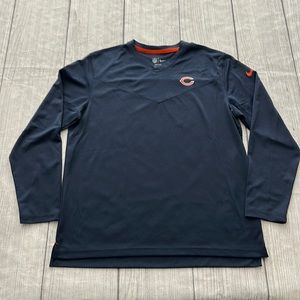 Chicago Bears Nike Sideline Coach Chevron Lock Up L/S V-Neck Shirt, Men’s XL